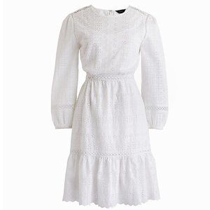 J Crew Eyelet Flutter-hem dress